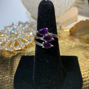 Silver and Amethyst Ring Size 7